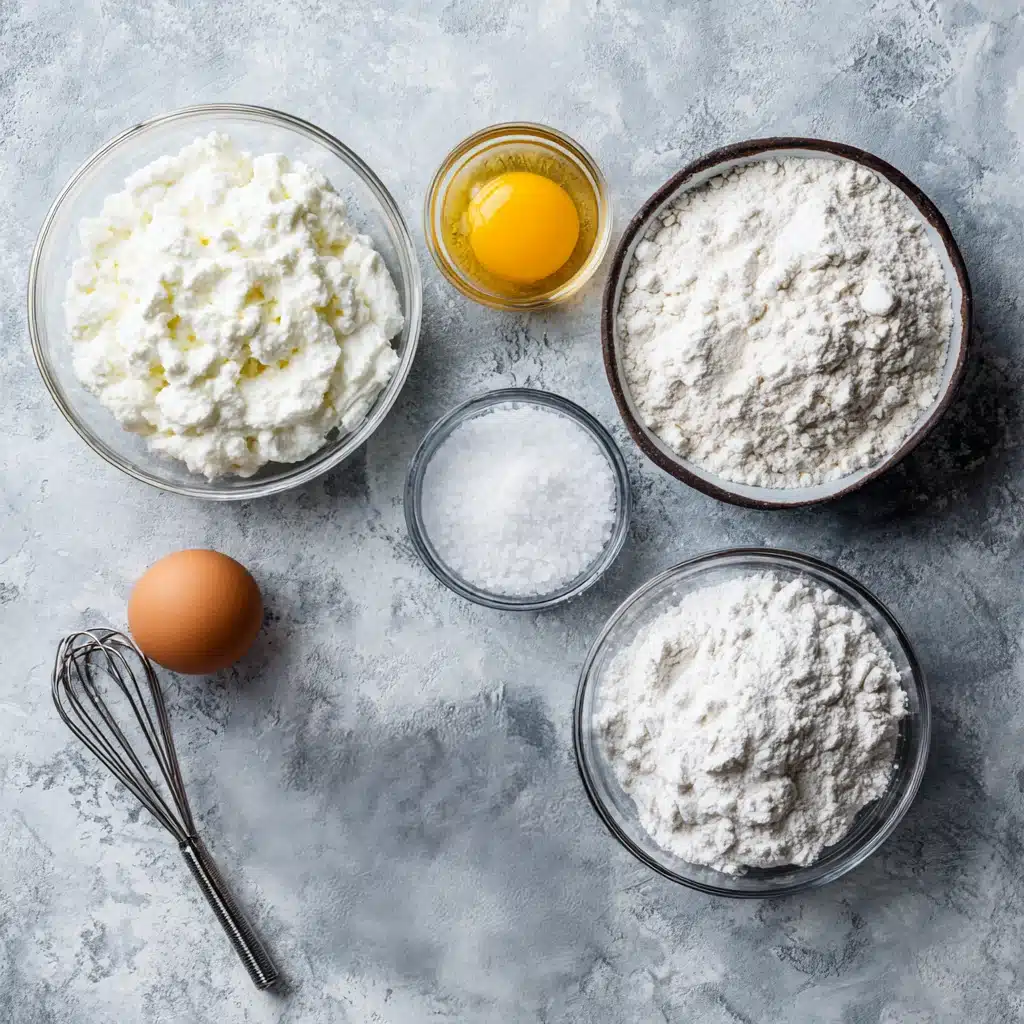 Cottage cheese bagels ingredients laid out on counter