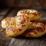 Cottage cheese bagels recipe on rustic table