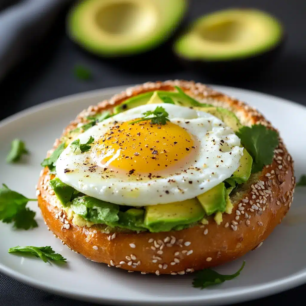 Finished healthy breakfast bagel